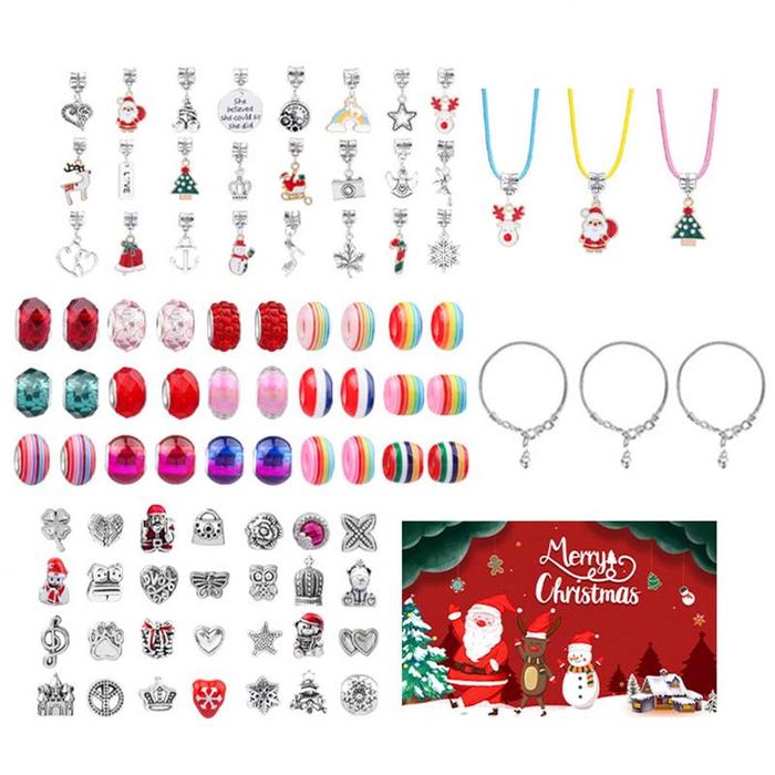 Charm Bracelet Making Kit Santa Claus Elk Jingle Bell Jewelry Making