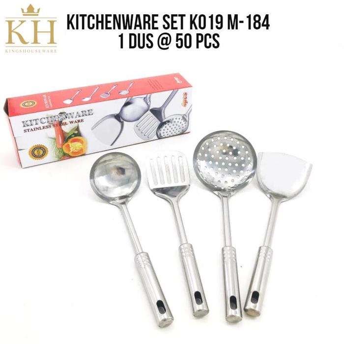 KH- Kitchenware spatula stainless isi 4 pcs / Sutil set alat masak / Kitchen tool set / spatula suti