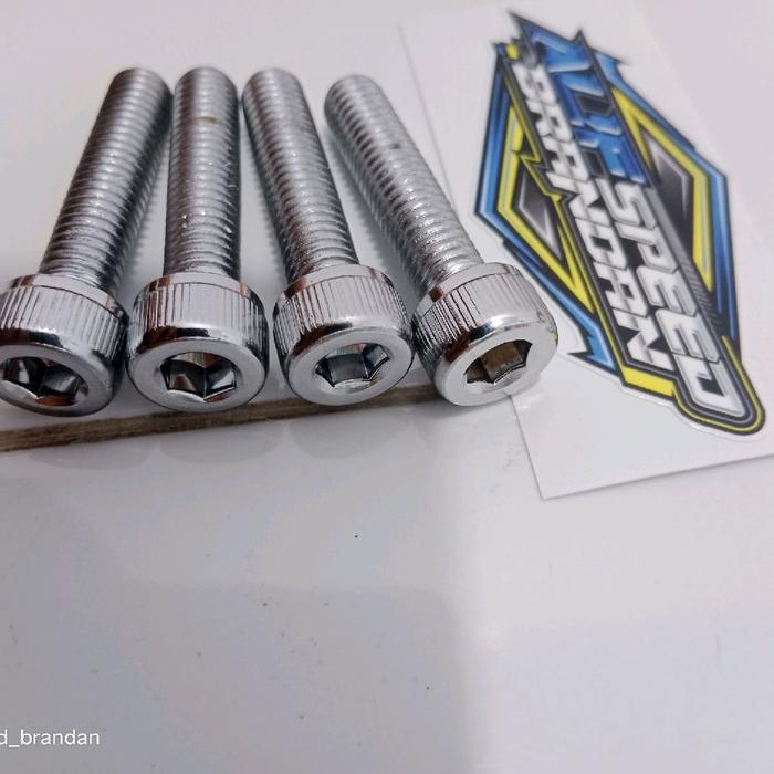 baut gear rxking chrom, baut L chrom untuk memasang gear rxking, baut L chrom untuk memasang gear di