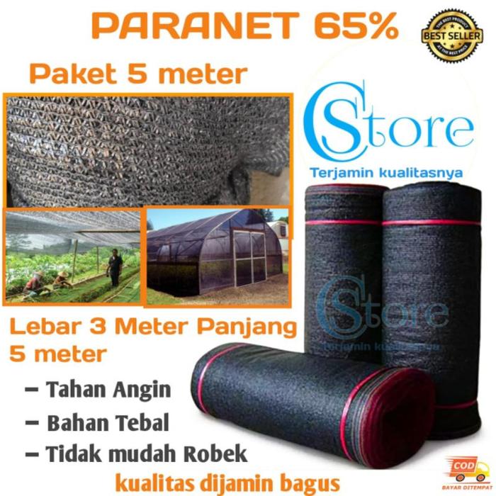 Paranet 65% Lebar 3 meter x panjang 5 meter