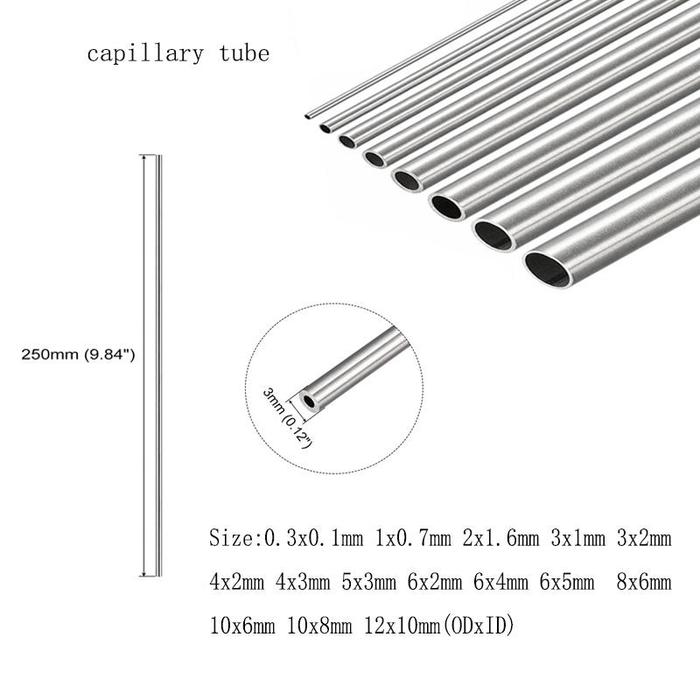 stainless steel tube Length 250mm 304 Stainless Steel Capillary Tube