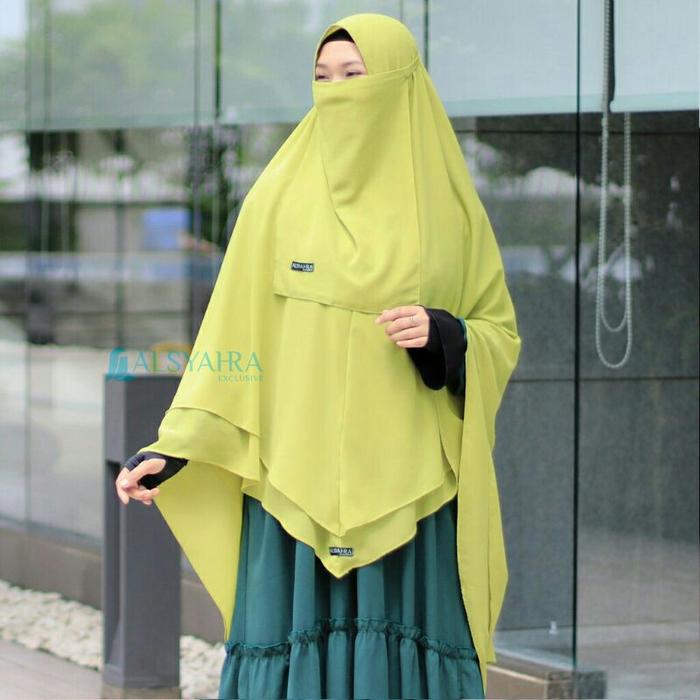 Set Khimar Cadar Tali Shofa Crutti 2 Layer Alsyahra Exclusive
