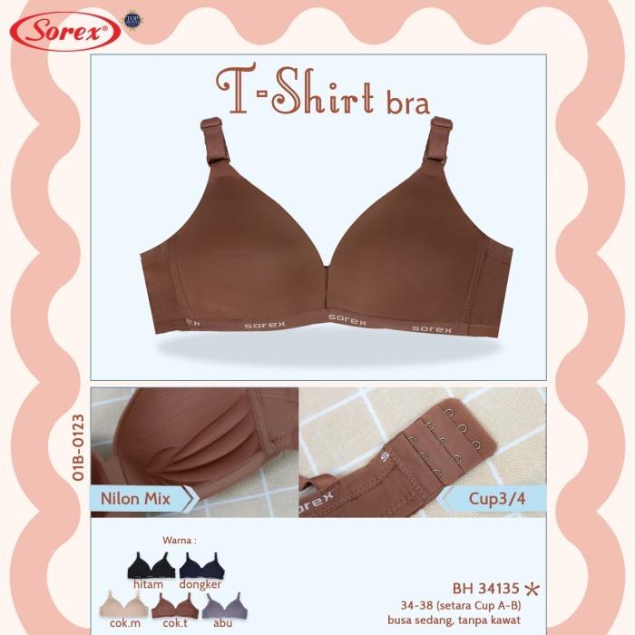 BH Sorex 34135 | Sorex T-shirt Bra Busa Tanpa Kawat Kait 3 Setara Cup B BH Harian 34135 - Dyarshop