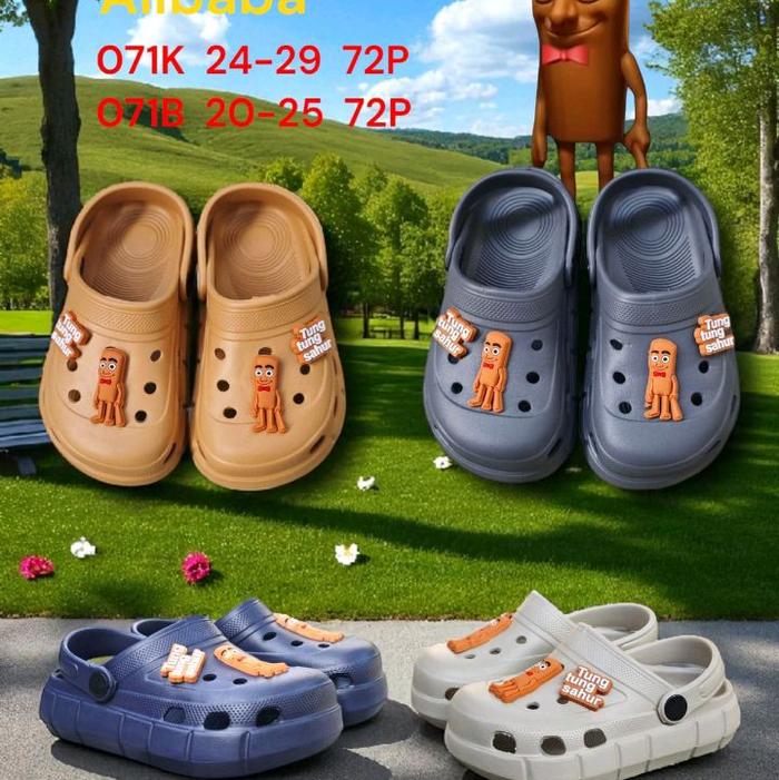 Sandal Selop Sepatu Baim Anak Laki-Laki dan Perempuan TungTung Sahur Usia 2-5 Thn Empuk Ringan Aliba