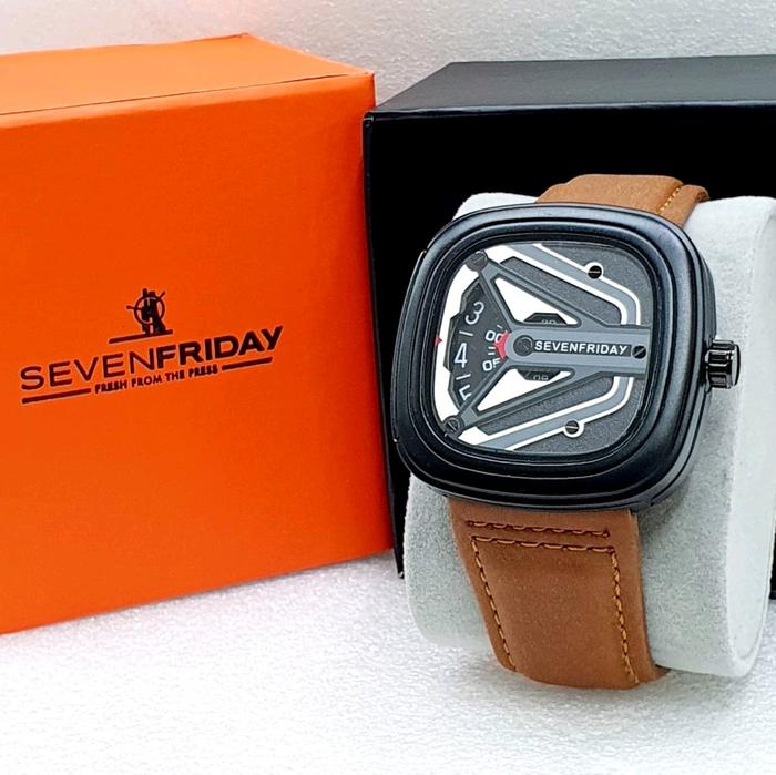 Jam Tangan Seven Friday Pria  SF/M2 8800 Bahan Karet Analog Free Box + Battre Cadangan