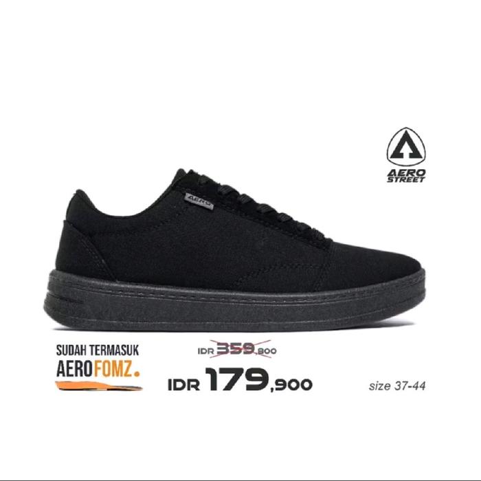 [TERMURAH 100% Original AEROSTREET] Aerostreet 37-44 Massive Basic Hitam Hitam Sepatu Sneakers Casua