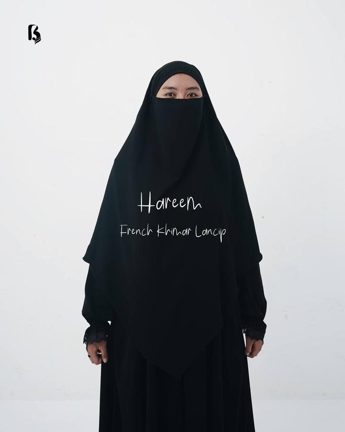 FRENCH KHIMAR LANCIP HAREEM BAHAN AZZURA MARIBAN JETBLACK BEST FOR DAILY WEAR HIJAB