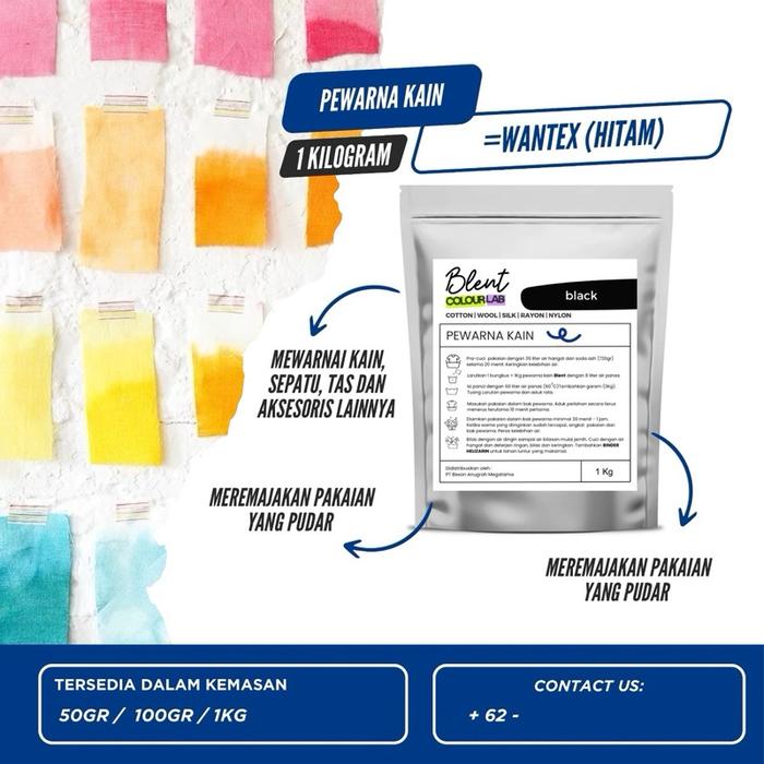 Pewarna Kain = Wantex //BLACK EX// 1Kg