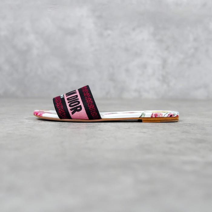 SANDAL CHRISTIAN DIOR DWAY FLORAL WHITE PINK MULTI SANDAL 100% ORIGINAL