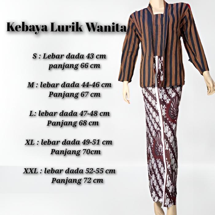 Kebaya Lurik Wanita Kutubaru Modern Lengan Panjang Kebaya Jadul Bahan Tenun Baju remaja