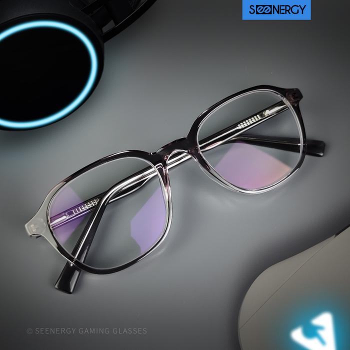SEENERGY Kacamata Gaming Arcade Grey Transparent Anti Blue Light Ringan Nyaman Untuk Gadget Seharian