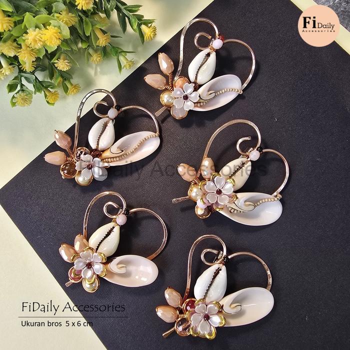 FIDAILY Bros Bunga Kerrang | Perhiasan Hijab Mutiara Love | Cantik Elegan