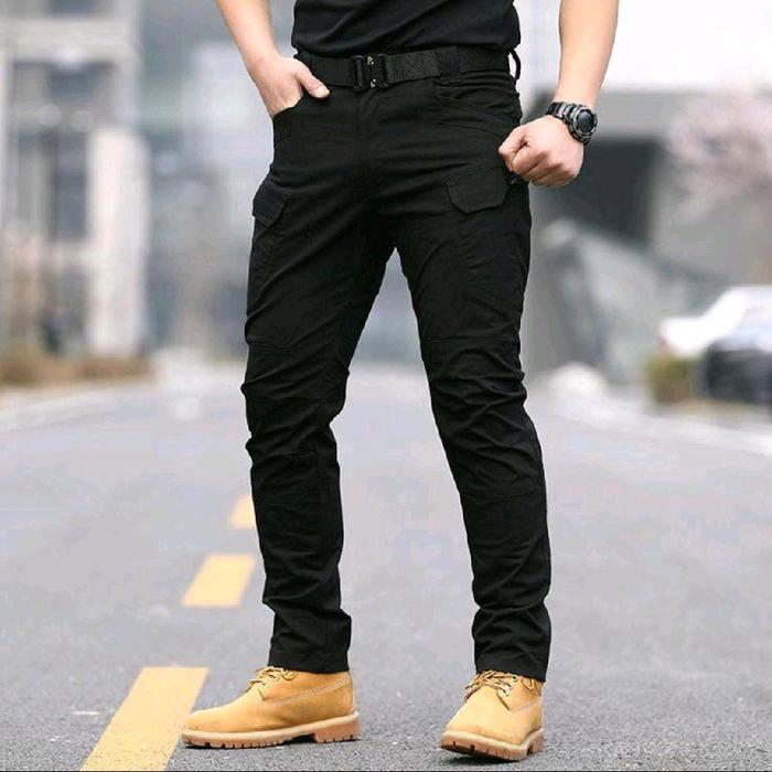 Celana Caergo Tactical Pria Premium Army Black Khaki Grey Cargo Kantong Santai Distro Jogger Loreng 