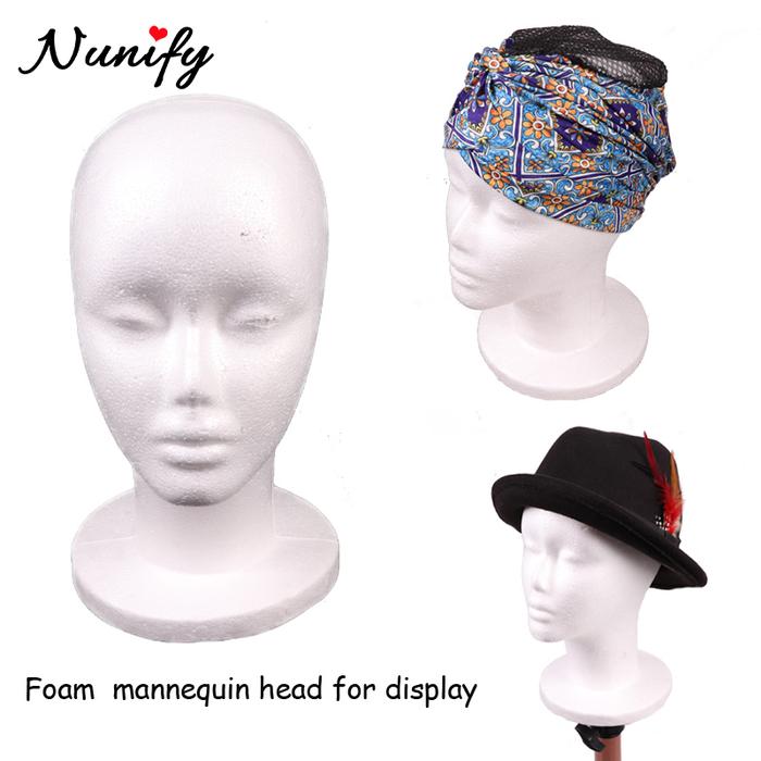 Kepala Manekin Busa Portabel untuk Wig Kepala Manekin Polystyrene