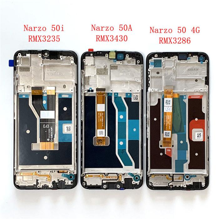 Original For Oppo Realme Narzo 50i 50A LCD Display Screen Frame Touch