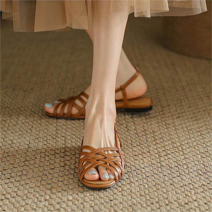 Sepatu Flat Wanita Retro Kasual Tali Vintage 5525 (36-40)