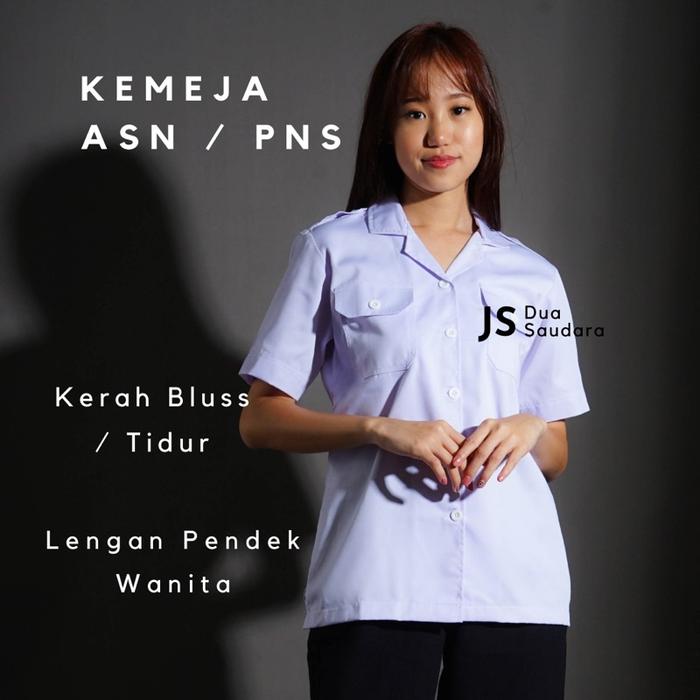COD KEMEJA PEMDA PUTIH KERAH BLUS-KERAH TIDUR / KEMEJA ASN / KEMEJA PNS PUTIH / KEMEJA PUTIH WANITA 