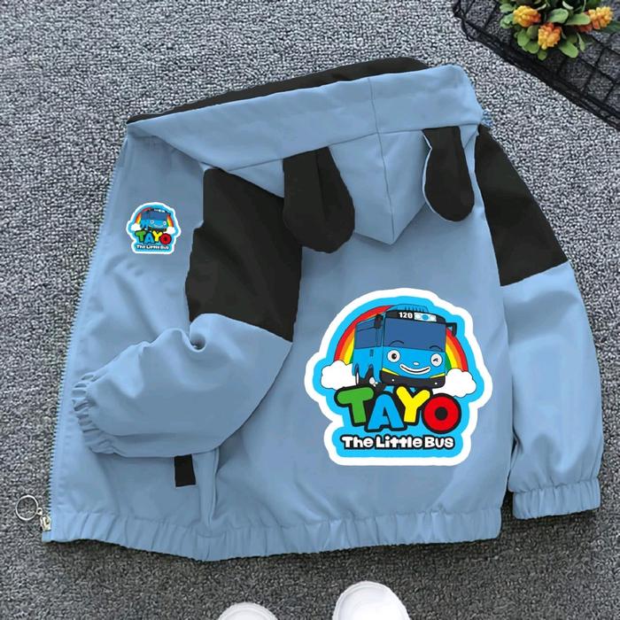 Jaket Anak Karakter Kombinasi Terbaru Fashion bergambar tayo litle bus