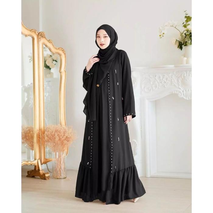 TERBARU Abaya Set Abaya Syar'i Abaya Set Arab Abaya Set Ceruty Babdoll Abaya Set Mutiara Abaya Set M