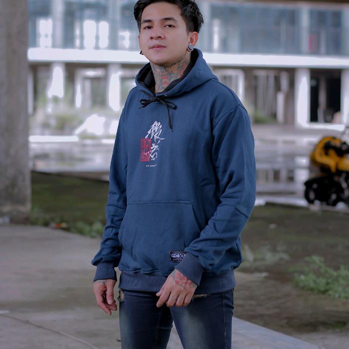 Genious Sweater Hoodie Black Gear 5 Marmelos Fleece Motif Sablon Tangan Pria anime paketusaha celan