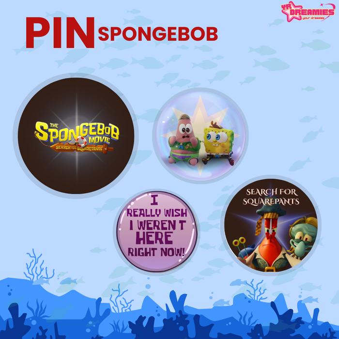 pin spongebob | spongebob | spongebob merch | pin button | pin tas | aksesori tas