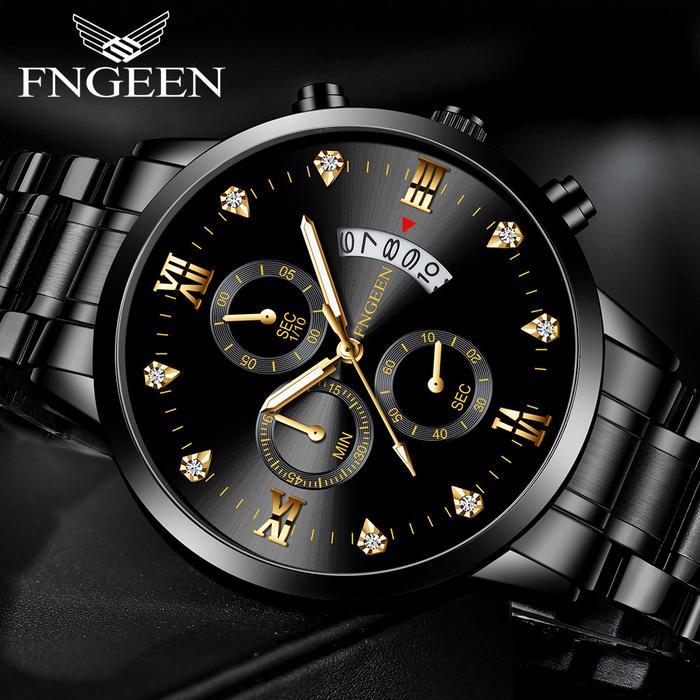 Jam Tangan Pria Kasual Bisnis Import Asli Tahan Air Premium Original Fngeen New Model Terbaru Waterp