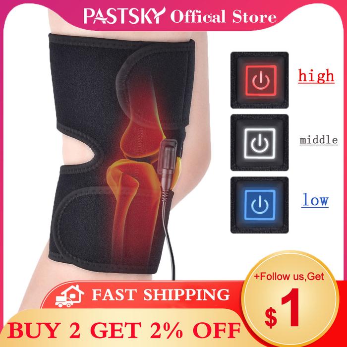 PASTSKY Heating Compression Knee Pad Eletric Braces Knee Support