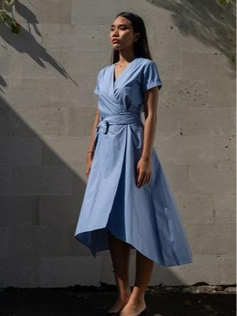 Valley Dress - Cott Poplin Light Blue