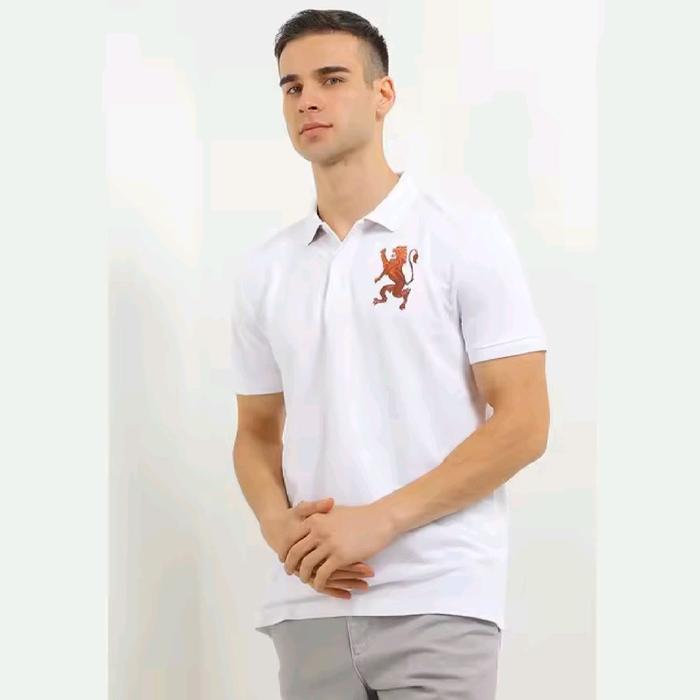 Giordano Polo Original 3D Lion White Baju Kaos