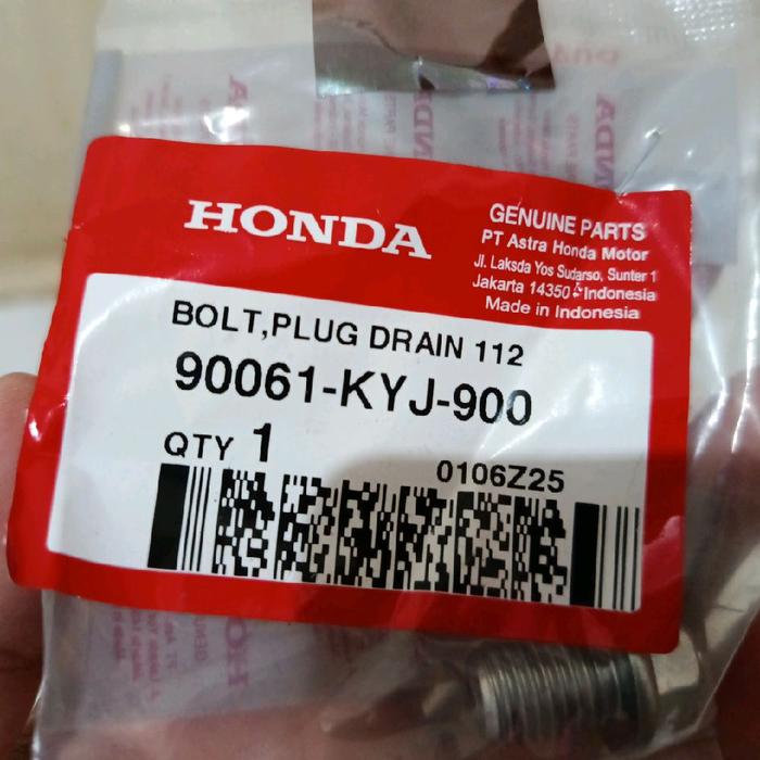 Baut Pembuangan Oli 12x15mm CBR ADV Beat Scoopy Vario ORI AHM 90061KYJ900