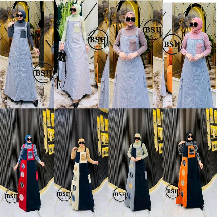 set overal salur mix polos Setelan Gamis remaja Dewasa ori BSH