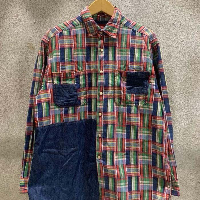Kemeja Flanel Mix Denim by Miki House Original