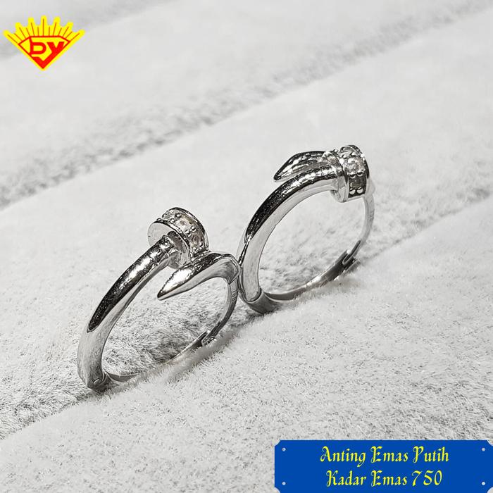 Anting Emas Putih 195 Kadar Emas 750