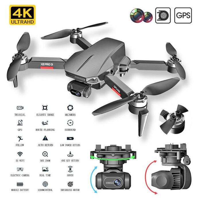 5G Drone RC Quadcopter X2-PRO3 Brushless GPS Three-Axis