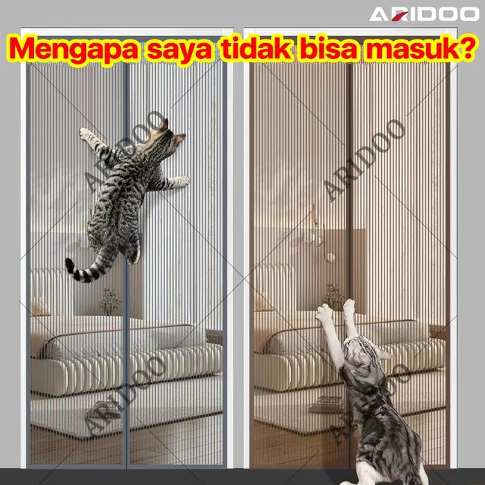 Dapat digunakan selama 99 tahun Gorden pintu anti nyamuk Anti gores dan tahan aus Mencegah nyamuk Ti