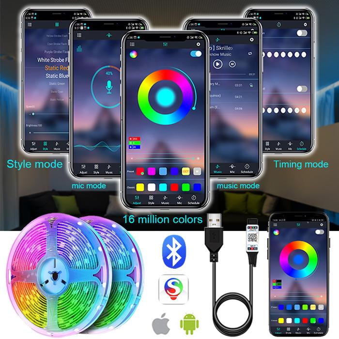 Strip Lampu Led Bluetooth untuk TV Usb Lampu Strip Led Bluetooth 5V