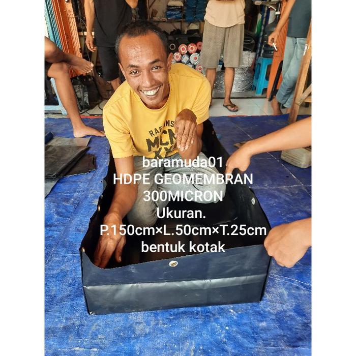 Terpal kolam ikan 150×50×25 micron300 HDPE GEOMEMBRAN Kualitas terbaik