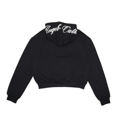Angels Oath  - Boxy Hoodie Black 330 GSM - Hitam