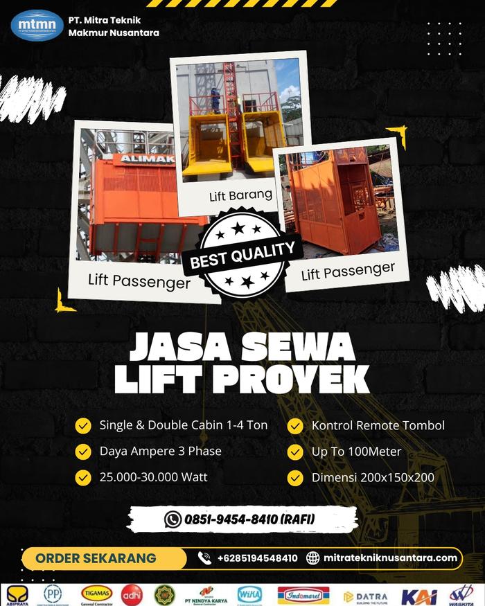 Sewa Lift Material & Lift Pekerja Tangerang — Untuk Proyek Bangunan & Renovasi