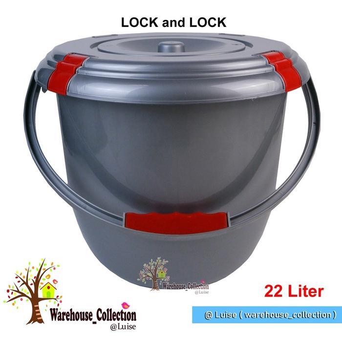 Ember Tutup Segel / Tempat Air Plastik Ukuran Besar  (22lt)  dan Sedang (13,5lt) /Ember Lock n Lock