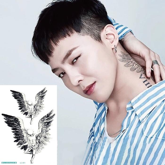 Gd Sayap Malaikat Tato Dada Tahan Lama Tato Tahan Lama Tato Temporer Tahan Air Tato Angel Tato Keren