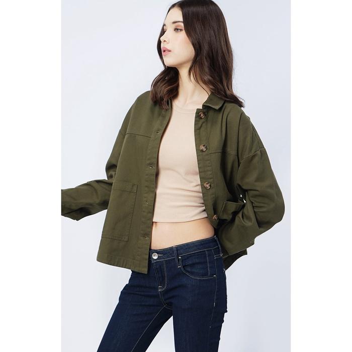 Logo Jeans Jaket Wanita Zeline Army 34411L5Ar