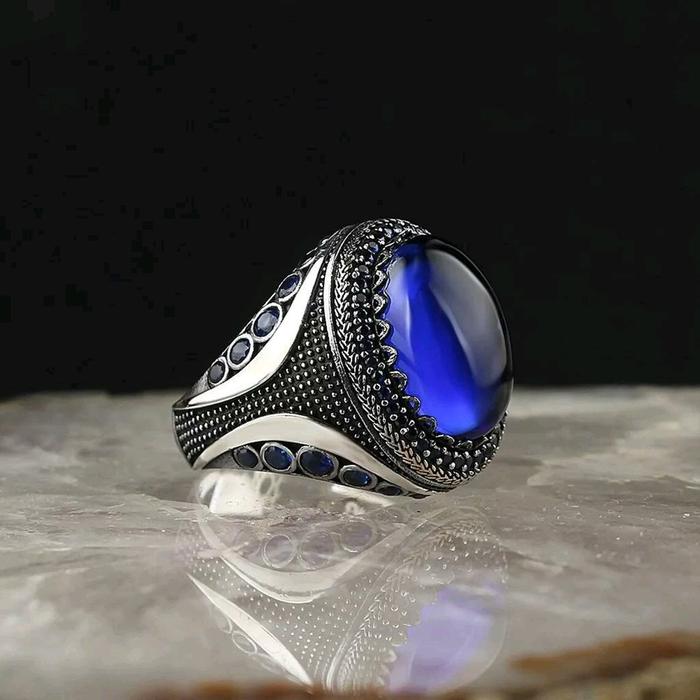 Cincin Biru Laut - Cincin Wanita Berwarna Biru Laut - Rings