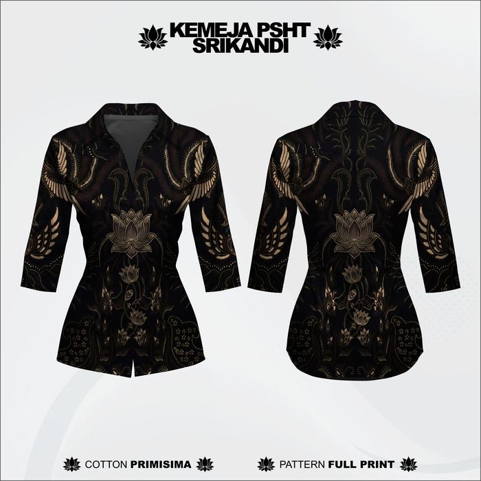 Kemeja Batik Printing Katun PSHT SRIKANDI Wanita Atasan Cotton Primisima Pattern Full Print