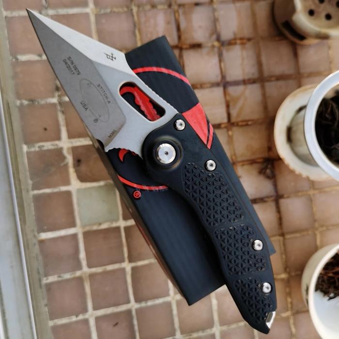 JUFULE Made StitchA folding D2 Mark M390 blade Aluminum handle