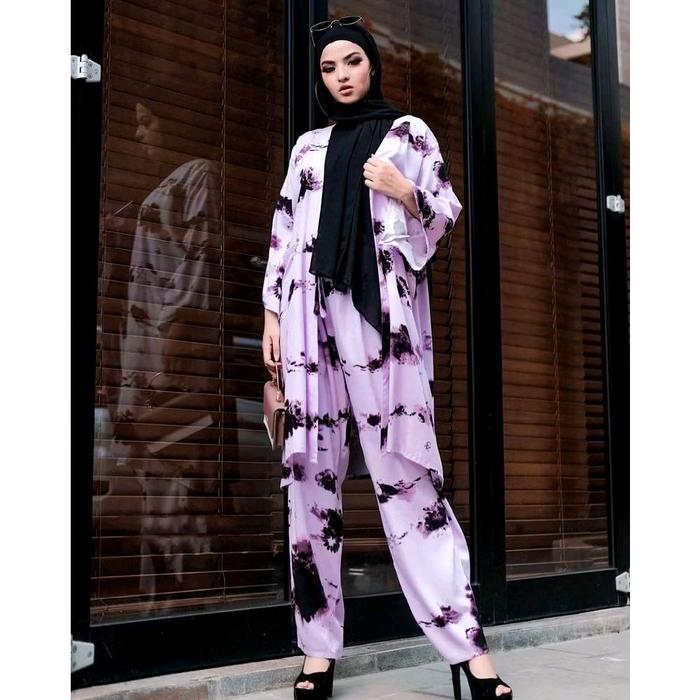 CKL MISS NESIE & DOICE | Oneset Outer Look style | Daily Set Rayon Premium wanita Celana Panjang Mot