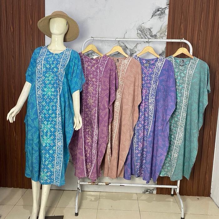 Daster Lowo Ekslusif Soft 01 Batik Cap Busui Lebar Dada 140 Panjang Baju 118 dengan Pilihan Warna Ce