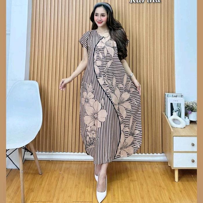 Daster Gamis Pekalongan Rayon Premium Tebal untuk Ibu Hamil dan Ibu Menyusui - Motif, Piyama, Tidur,