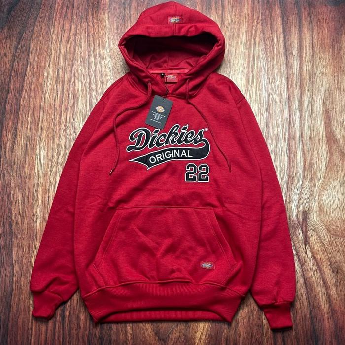 Hoodie Dickies 1922 Bordir Sweatshirt Jaket Hodie Pria Wanita Distro Merah