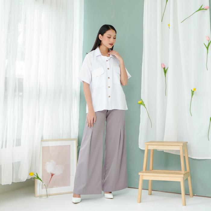 EVONNE Holica Shirt White Shortsleeve Basic Oversize Pattern LD107 E107-04